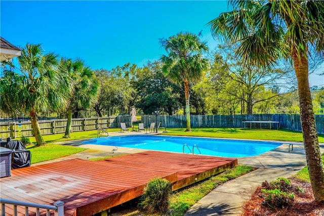 2801 Dog River Rd, Theodore, AL 36582 - view of pool with a wooden deck and a diving board