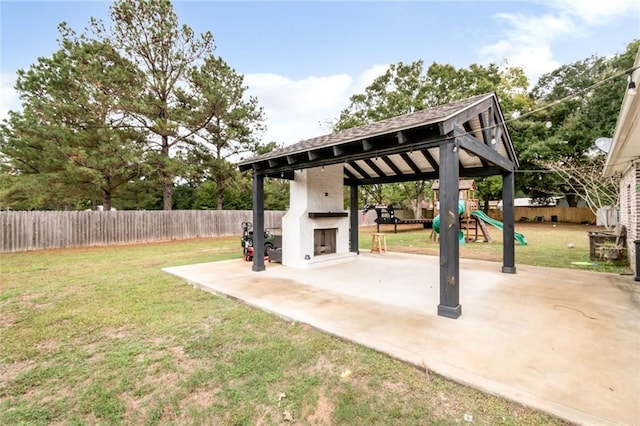 exterior space with a playground