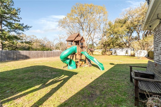 view of play area with a lawn