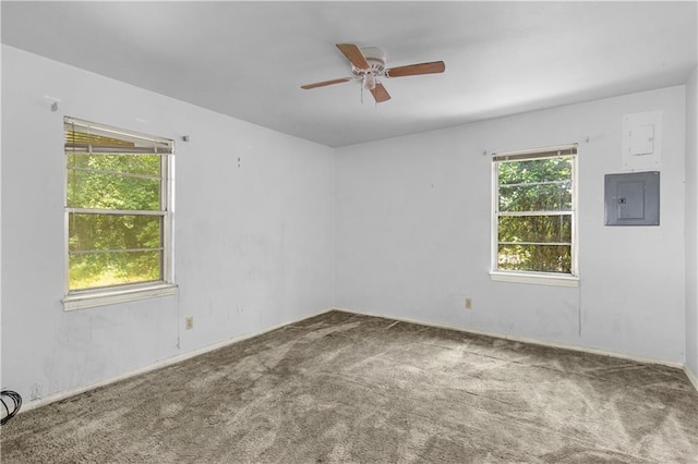 1259 Marietta Dr W, Mobile, AL 36618 - carpeted empty room featuring electric panel and a ceiling fan