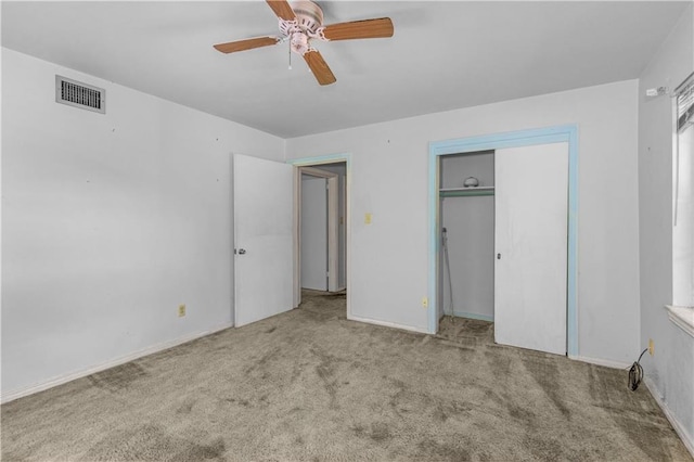 1259 Marietta Dr W, Mobile, AL 36618 - unfurnished bedroom featuring carpet floors, a closet, and a ceiling fan