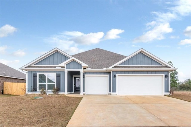 craftsman-style house with a garage