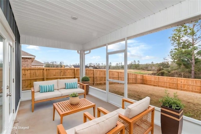 view of sunroom