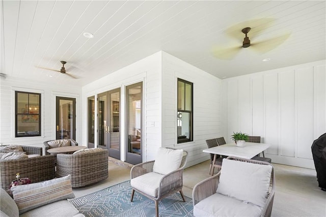 313 Cuban Lilly Dr, Fairhope, AL 36532 - view of patio / terrace featuring ceiling fan, outdoor dining area, and outdoor lounge area