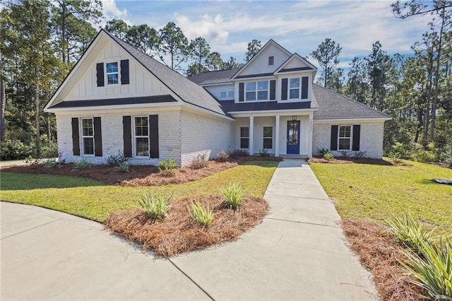 view of front of home with a front yard