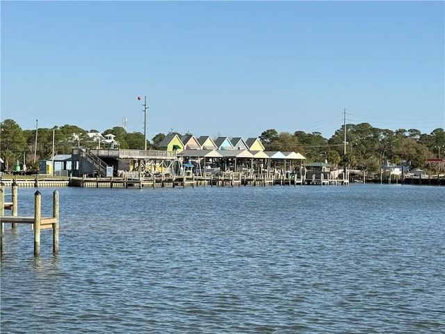 water view with a dock