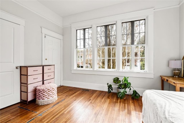 bedroom featuring hardwood / wood-style flooring