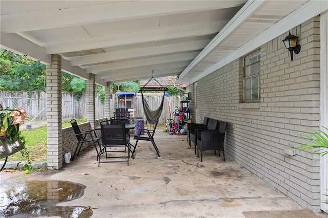 view of patio / terrace with a gazebo