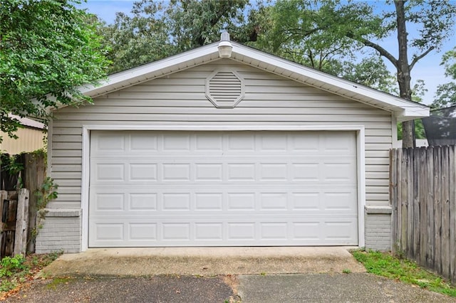 view of garage