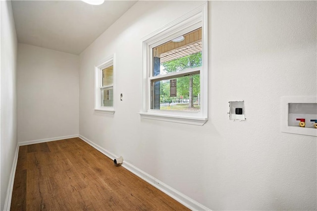 3001 Demetropolis Rd, Mobile, AL 36693 - clothes washing area with laundry area, baseboards, wood finished floors, and washer hookup