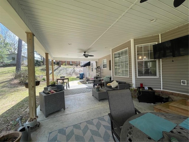 view of patio / terrace with a ceiling fan