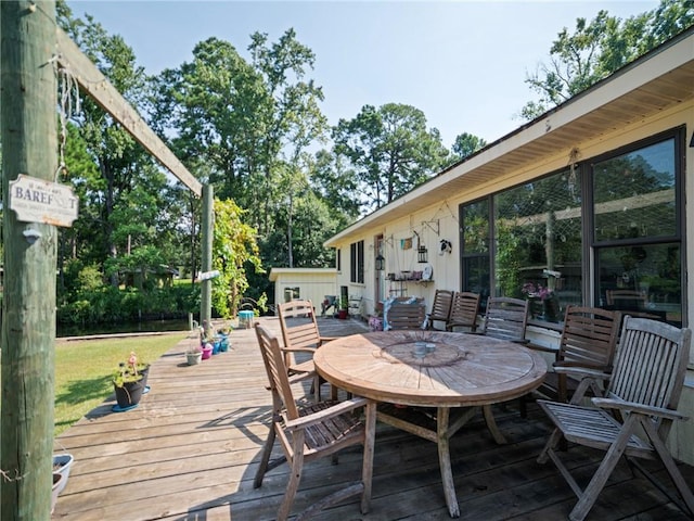 view of wooden deck