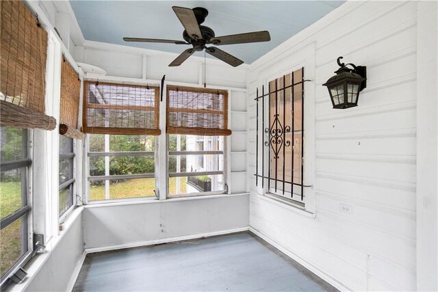 2014 Bakers Ln, Mobile, AL 36605 - unfurnished sunroom featuring ceiling fan