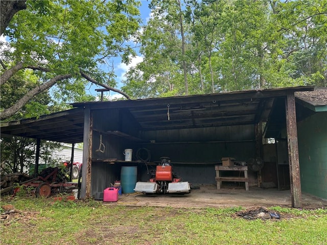 view of shed / structure featuring a carport