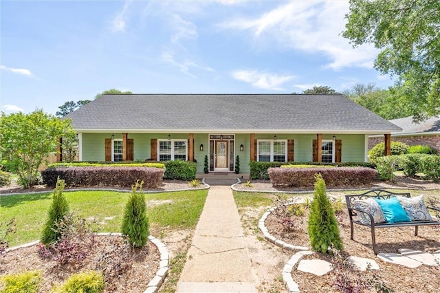 ranch-style house featuring a porch