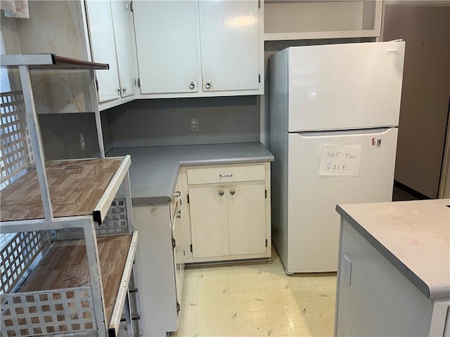 kitchen with white fridge