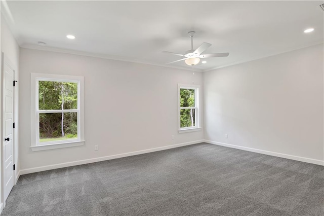 8760 Floyd Crabtree Way, Semmes, AL 36575 - empty room featuring plenty of natural light, baseboards, and dark colored carpet