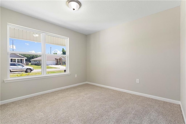 spare room featuring carpet and plenty of natural light