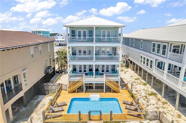 exterior space featuring a wooden deck