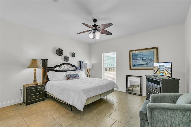 1385 Beach Blvd W, Gulf Shores, AL 36542 - tiled bedroom with ceiling fan