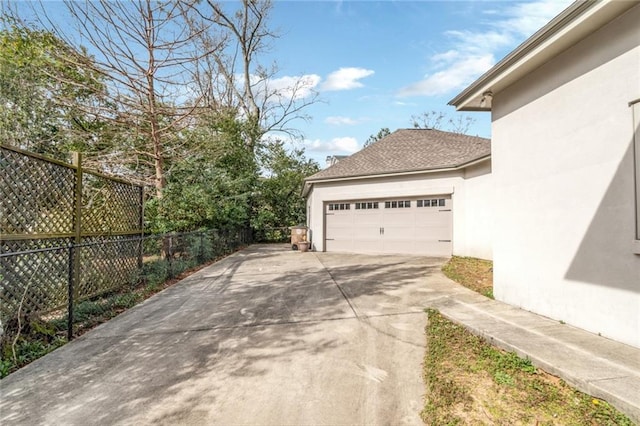 view of garage