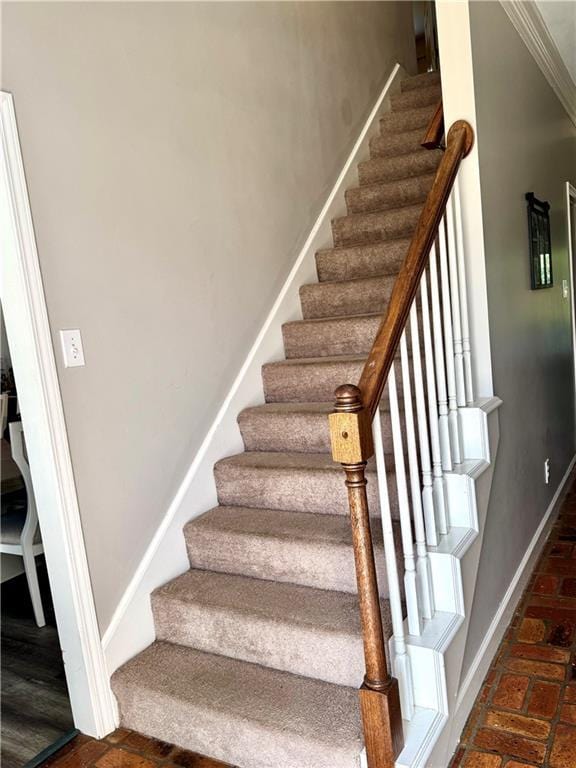 2200 Orourke Dr, Mobile, AL 36695 - stairs featuring baseboards and ornamental molding