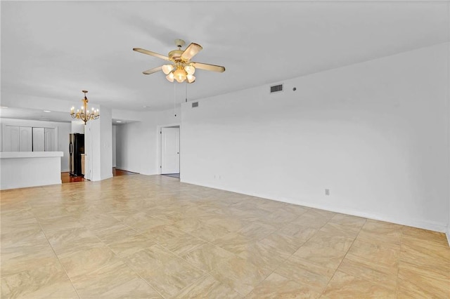 100 Tower Dr Unit 704, Daphne, AL 36526 - empty room featuring a chandelier and ceiling fan
