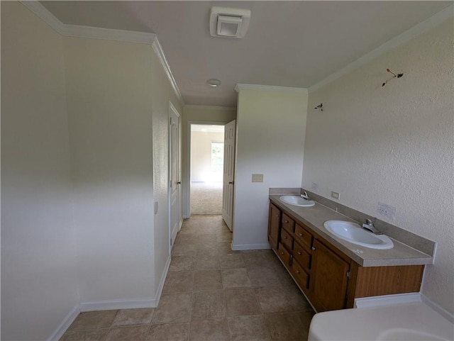 6960 March Pointe Ct, Theodore, AL 36582 - full bath featuring ornamental molding and double vanity