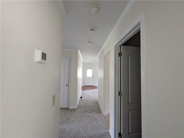 6960 March Pointe Ct, Theodore, AL 36582 - corridor featuring ornamental molding and carpet floors