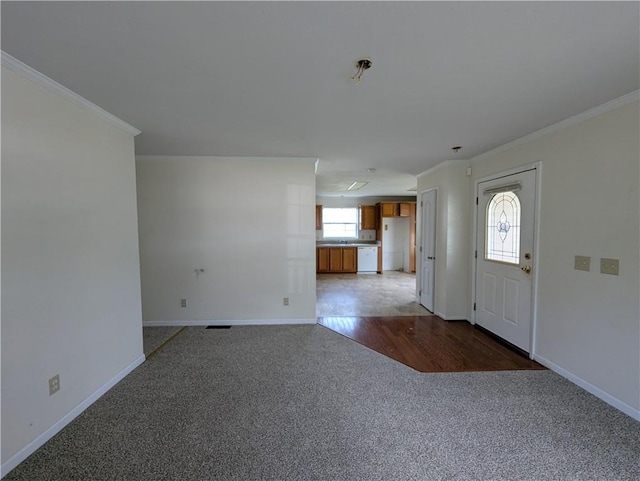 6960 March Pointe Ct, Theodore, AL 36582 - foyer entrance featuring carpet and ornamental molding