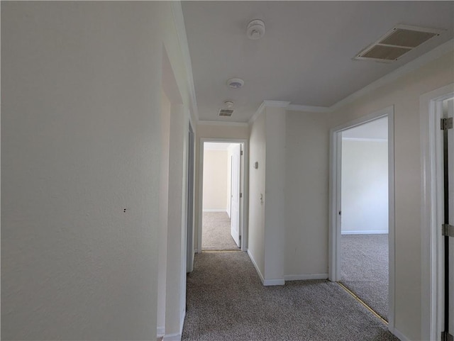 6960 March Pointe Ct, Theodore, AL 36582 - hall with carpet and crown molding