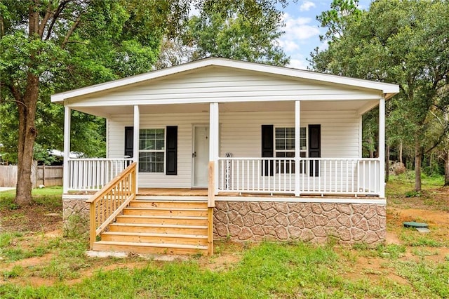 view of front of home with covered porch