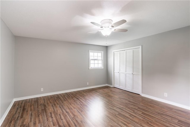 601 Willow Brook Run E, Mobile, AL 36608 - unfurnished bedroom with wood finished floors, a closet, and ceiling fan