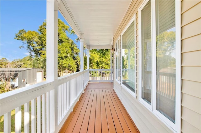 deck featuring a porch