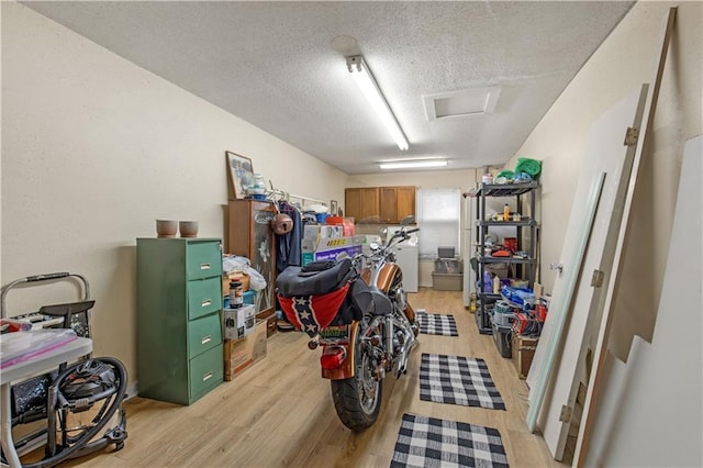 storage featuring attic access