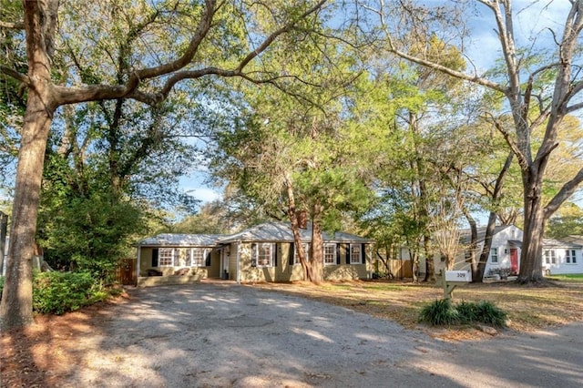 view of front of home featuring driveway