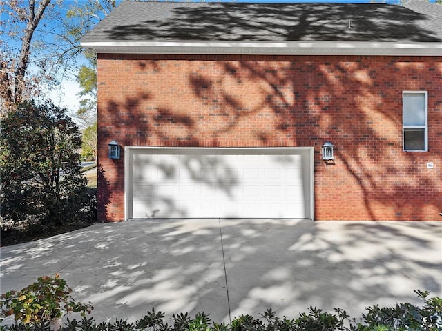 view of garage