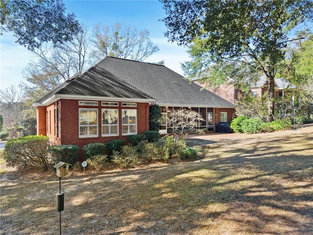 view of front of home with a front yard