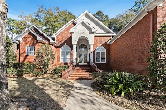 view of front facade with french doors