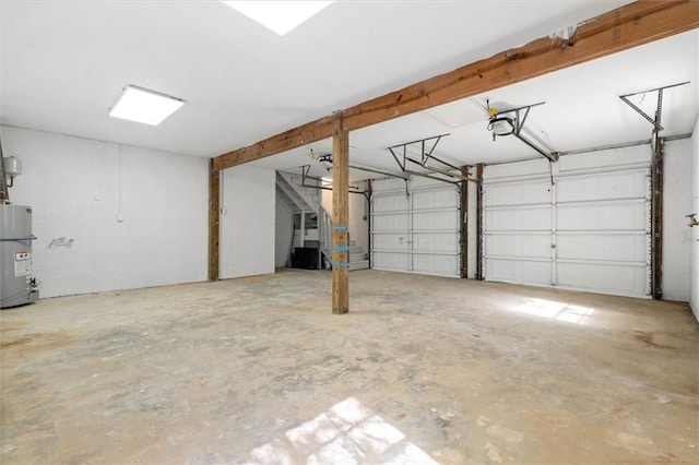 garage with gas water heater