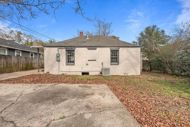 back of house with a patio and central air condition unit