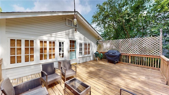 21 Crenshaw St, Mobile, AL 36606 - wooden deck with grilling area