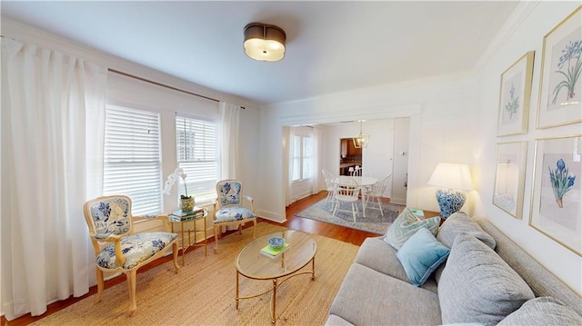 21 Crenshaw St, Mobile, AL 36606 - living room featuring wood finished floors and ornamental molding