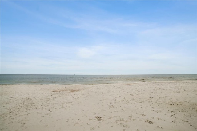 view of water feature featuring a view of the beach