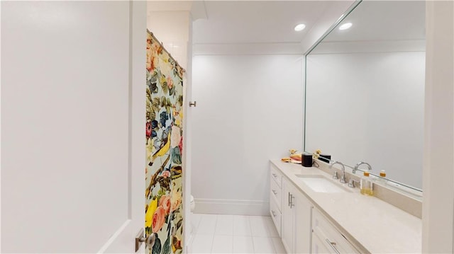 140E Mcgregor Ave S, Mobile, AL 36608 - bathroom with vanity, recessed lighting, and baseboards