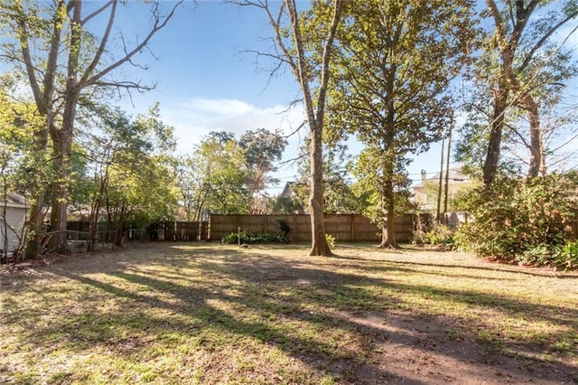 view of yard with fence