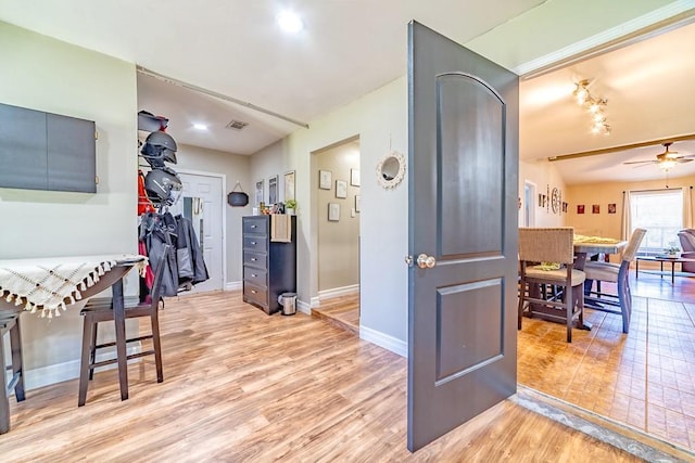4698 Clarendon Dr, Mobile, AL 36619 - interior space featuring visible vents, baseboards, and wood finished floors