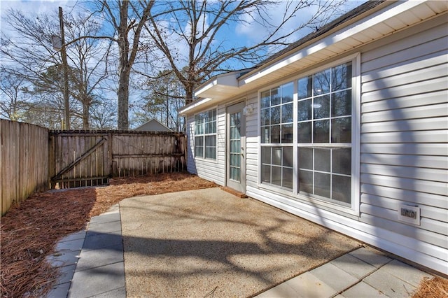 view of patio featuring a fenced backyard