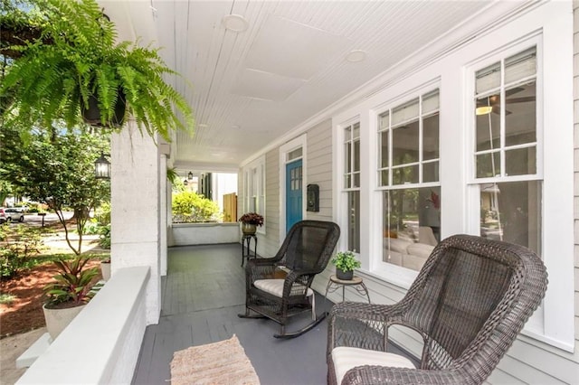 view of patio featuring covered porch