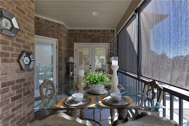 sunroom / solarium with french doors